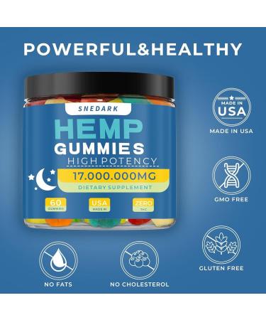 SNEDARK Hemp Gummies Advanced Extra Strength - Natural Hemp Oil Extract Gummy for Peace & Relaxation - Made in USA - Buy Online on GoSupps.com