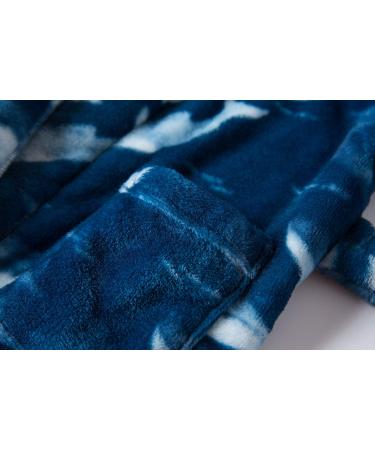 Buy XINNE Boys Girls Soft Bathrobe - Cute Ocean Blue Flannel Hoodie Pajamas for Toddlers & Babies - Perfect Sleepwear Sizes 120/5T - Buy Online on GoSupps.com