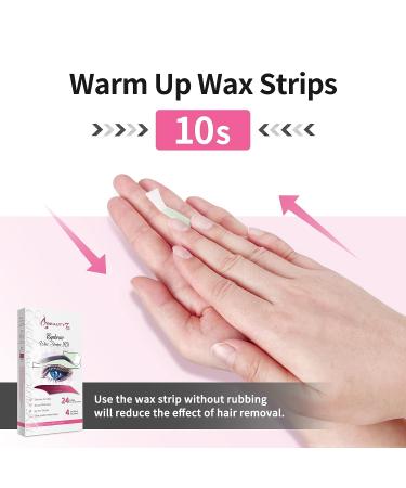 Beauty7 Eyebrow Wax Strips Kit - Hair Removal & Shaping for Women - 24 Strips with Calming Oil Wipes - At-Home Waxing Solution for Sensitive Skin - Buy Online on GoSupps.com