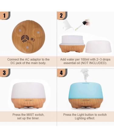 SK DEPOT Essential Oil Diffuser 500ml Ultrasound Aromatherapy Diffusers Remote Control Air Quiet Diffuser Aroma Diffusers Humidifier 7 Colors of Lights and for Bedroom Yoga Spa (Dark + White) Dark+white - Buy Online on GoSupps.com