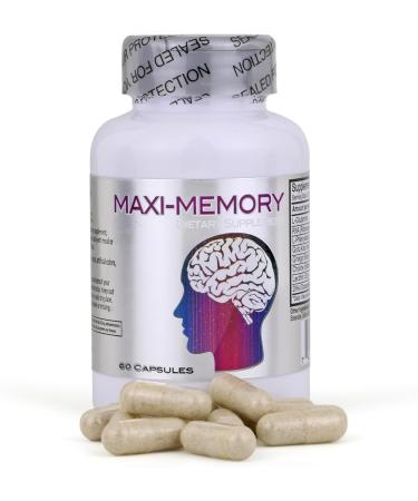Nu-Health Maxi Memory Brain Supplement | with Ginkgo Biloba Gotu Kola Choline Lecithin Amino Acids & DHA | Supports Memory Focus Alertness & Cognitive Function | 60 Capsules - Buy Online on GoSupps.com