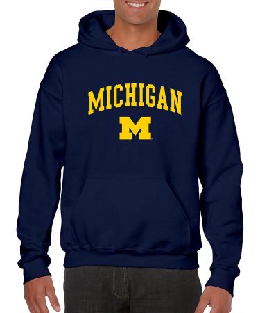 NCAA Michigan Wolverines Navy Team Color Arch Logo Hoodie - Medium | Officially Licensed College Apparel - Buy Online on GoSupps.com