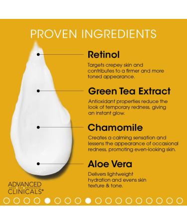 Advanced Clinicals Retinol Cream Face Moisturizer Crepey Skin Care Treatment Fragrance Free Body Lotion Targets Look Of Crepe Skin - 16 Oz - Pack Of 2 - Buy Online on GoSupps.com