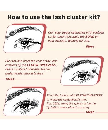 DIY Lash Extension Kit: 100 Pcs Lash Clusters with Waterproof Bond, Seal, and Tweezers - Goddvenus (7-14-16 Mixed) - Buy Online on GoSupps.com
