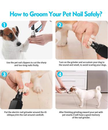 GHG Dog Nail Grinder - LED 3-Speed Rechargeable Pet Trimmer for Quiet Grooming - Ideal for Dogs & Cats - Buy Online on GoSupps.com