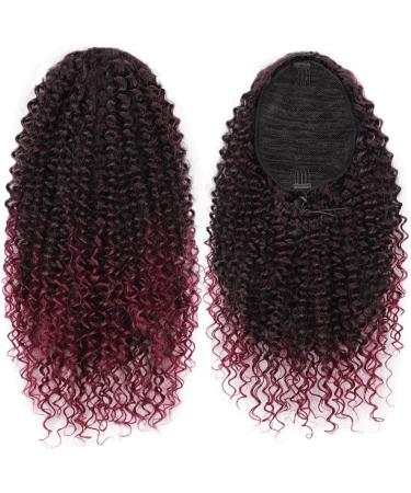 ColorfulPanda 16 Afro Curly Red Ombre Ponytail Hairpiece for Women - Lightweight, Two Clips, Adjustable Drawstring - Perfect for Stylish Looks! - Buy Online on GoSupps.com