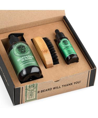 Guardenza Beard Starter Kit | Premium Beard Oil Wash & Brush for a Perfect Beard - Buy Online on GoSupps.com
