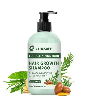 Rosemary Biotin Shampoo for Thinning Hair - Vegan Volumizing Shampoo for Fine Hair with Biotin and JOJOBA Oil Hair Growth Shampoo For Hair Loss- Free from Sulfate Silicone and Paraben 11.8 oz