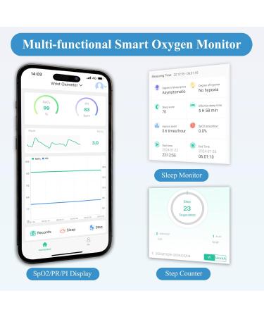 Rechargeable Wrist Pulse Oximeter with Free APP | SpO2 & PR Monitor | Overnight & Continuous Recording | Sleep Report Included - Buy Online on GoSupps.com