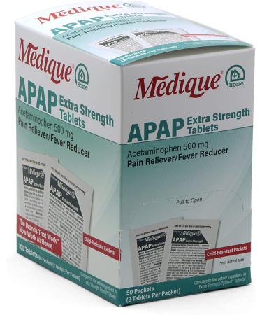 Medique Home 70433 Extra Strength APAP Tablets (Non-Aspirin) - 100 Count - Buy Online on GoSupps.com