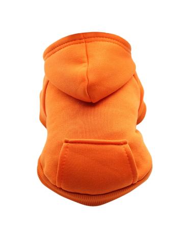 Autumn warm hooded sweater for puppies with bag clothing winter jacket sweater pet dog dog dogs hoodies sweater for French bulldog pets autumn and winter warm top xxl c-orange
