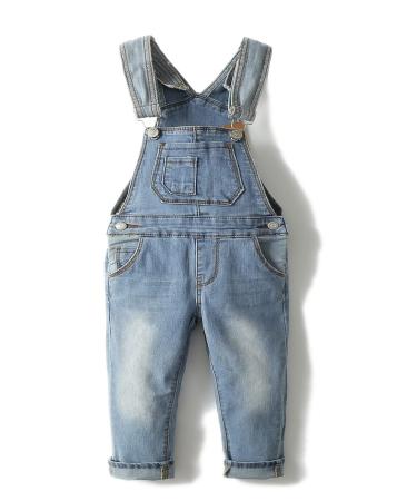 KIDSCOOL SPACE Baby Boy Girl Jean Overalls Toddler Slim Cute Denim Jumper 2-3 Years Light Blue-2107