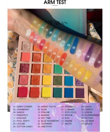 30 Colors Eyeshadow Makeup Palette High Pigmented Shimmer Matte Smooth Blendable Long Lasting Eyes Shadow Make Up Pallet Set Shzons - Buy Online on GoSupps.com