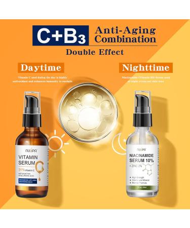 Vitamin C Serum for Face - 31% Anti-Aging Moisturizer with Hyaluronic Acid & Astaxanthin - Brightening & Age Spot Reduction - 2oz - Buy Online on GoSupps.com
