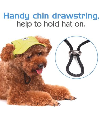 Pawaboo Dog Baseball Cap - Adjustable Sun Protection Hat with Ear Holes for Puppies & Pets | Yellow M - Buy Online on GoSupps.com