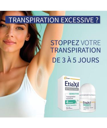  Etiaxil ETIAXIL - Deodorant deodorant - Excessive sweating treatment - Armpits - Sensitive skin - Roll-on - 4 day effectiveness -15 ml - Pack of 3 - Buy Online on GoSupps.com