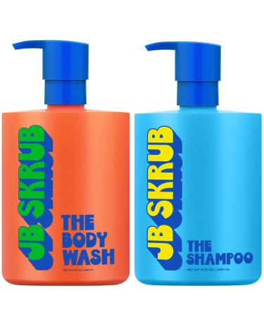JB SKRUB The Hair and Body Wash Super Duo - No Harsh Ingredients - Conquer Adolescent Funk with Confidence - 14oz. The Hair and Body Wash Duo