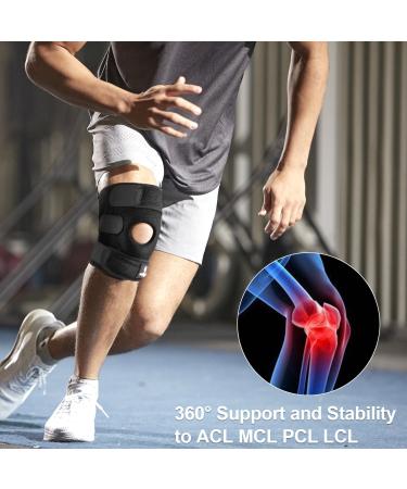NEENCA XL Knee Brace with Side Stabilizers & Gel Pads - Adjustable Straps for Pain Relief & Injury Recovery - Buy Online on GoSupps.com