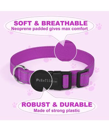 Buy PCEOTLLAR Reflective Dog Collar - Padded Adjustable Neoprene for Small & Large Dogs (Purple 40-50cm) - Buy Online on GoSupps.com