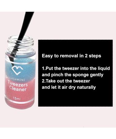 Professional Eyelash Extension Tweezers Cleaner Set | 15ml Liquid Remover & 2 Sponge Ball Eyelash Curler Cleaner - Shop Now for Quality Tools - Buy Online on GoSupps.com