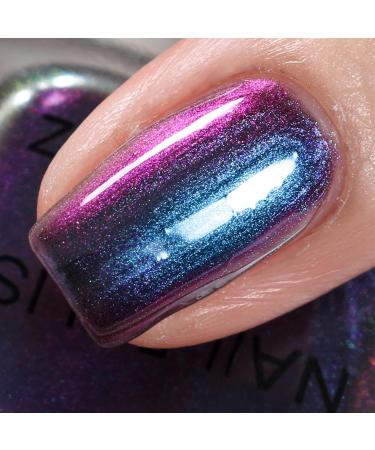 NLFOX Holographic Nail Polish - 15ml Chameleon Blue Nail Polish - Purple Glossy Shiny Nail Varnish - Shimmer Chrome Nail Art Varnish - No Need Cure Nail Polish for Women DIY at Home - Buy Online on GoSupps.com
