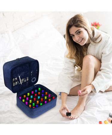  Teksome Nail polish travel bag | Travel storage bag for nail polish with compartments Storage for cosmetics makeup brushes lipstick toiletries - Buy Online on GoSupps.com