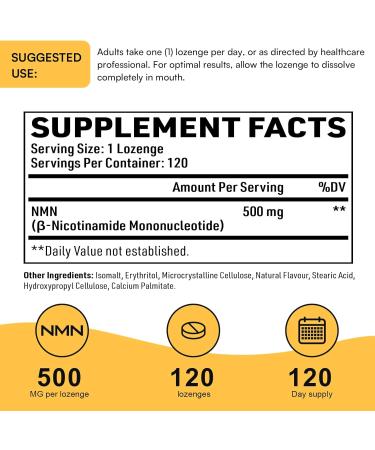 Max Absorbency Sublingual NMN 500mg Lozenges - 120-Day Supply for Cell Repair, Energy Boost, Muscle Health & Anti-Aging | Immune Support Supplement - Buy Online on GoSupps.com