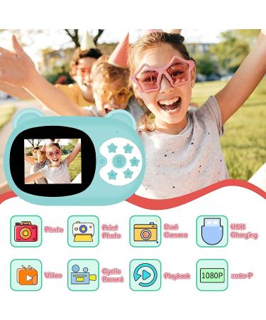 Instant Print Camera for Kids, Zero Ink Kids Camera with 3 Rolls Print Paper 1080P Kids Digital Camera 1600 mAh 32GB SD Card Toy Gifts for Birthday Christmas Holiday Children's Day (Blue) - Buy Online on GoSupps.com