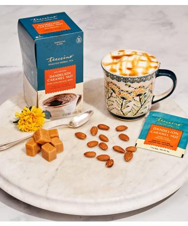 Teeccino Dandelion Caramel Nut Herbal Tea - Caffeine Free, 25 Bags (5.3 oz) - Buy Online on GoSupps.com