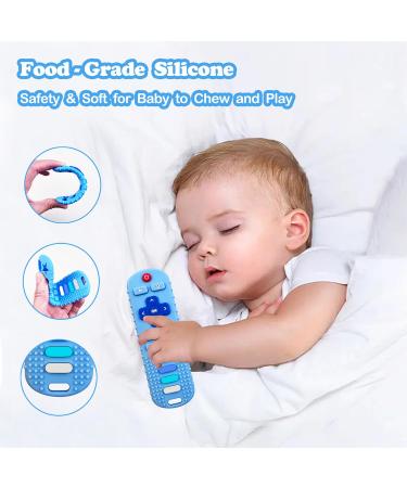ERSIHUA 2-Pack Silicone Baby Teething Toys - TV Remote Teethers for 6-12-18 Months Infants - Fire Remote Shape Toddlers Silicone Teether - Sensory Toy for Boys and Girls (Black+Blue) - Buy Online on GoSupps.com