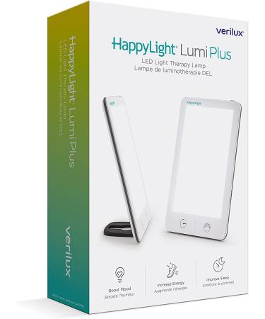 Verilux HappyLight Lumi Plus - UV-Free 10,000 Lux LED Light Therapy Lamp with Adjustable Brightness and Timer - Buy Online on GoSupps.com