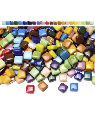 Lanyani Vibrant Glass Mosaic Stone Tiles - 2lbs Bulk Opaque Colors for Arts and Crafts - Buy Online on GoSupps.com