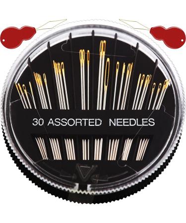 30/60Pack Premium Sewing Needles for Hand Sewing Repair 6 Sizes Assorted Needles with 2 Threaders Sewing Needles for Handsewing Large Eye Stitching Needles Embroidery Needles Sewing Sharp Needles 30PCS Needles - Buy Online on GoSupps.com