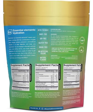 Essential Elements Apple Cider Vinegar Gummies from The Mother & Sugar Free Hydration Powder Packets - Variety Pack | 24 Stick Packs | Energy, Improved Performance, Digestion, & Immune Support - Buy Online on GoSupps.com