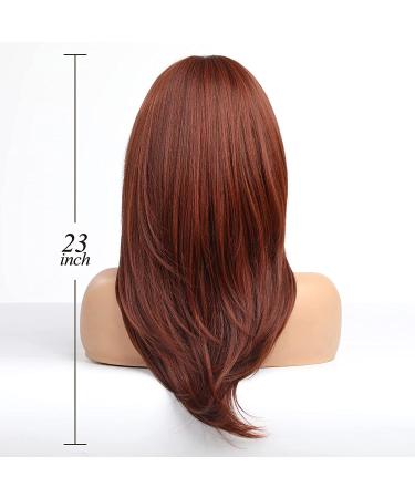 HAIRCUBE Long Red Synthetic Wig for Women - Layered Middle Part Hair - Buy Online on GoSupps.com