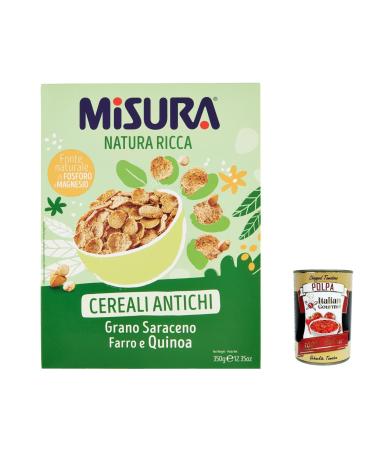 Italian Gourmet E.R. Misura Cereali Natura Ricca Cornflakes with ancient cereals buckwheat spelt and quinoa 350 g + Italian Gourmet pulp 400 g