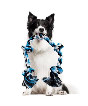 Jognee dog toys indestructible rope for strong big dogs dogs cake streams aggressive hunts 90 cm 5 knots rope for aggressive chewing
