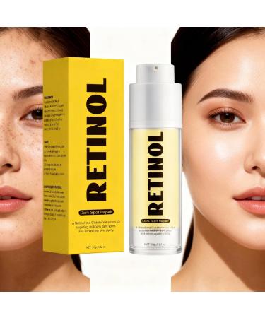RETINOL & Glutathione Dark Spot Repair Cream (1.06 oz) - Fades Acne Scars & Hyperpigmentation Brightens & Evens Skin Tone Suitable for All Skin Types (2 pcs-RETINOL & Glutathione)
