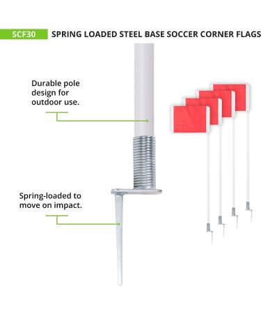 Champion Sports Spring Loaded Steel Base Soccer Corner Flags Red  One Size - Buy Online on GoSupps.com