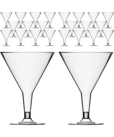DecorRack 24 Martini Cocktail Glasses - Plastic Party Champagne Cups for Outdoor Events - Stackable Stemmed, Reusable, Disposable - Pack of 24 - Buy Online on GoSupps.com