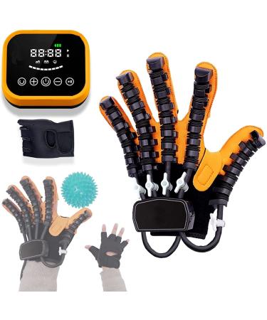 Stroke Hand Splint Assistive Gloves Finger Straightening Brace Guard for Stroke People Finger Wrist Training Left Large