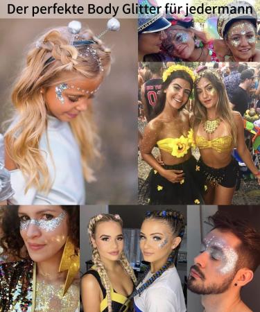 Buy Purple Glitzer Face & Body Glitter Gel - Mermaid Makeup for Festivals & Parties | Carnival Glitter for Face Hair & Lips - Buy Online on GoSupps.com