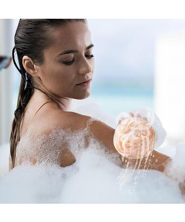 Soft Bath Balls - Multipurpose Rose Bath Sponge Women & Men Skin Friendly Body Scrubber Soft Shower Balls with Lanyard for Home Pink - Buy Online on GoSupps.com
