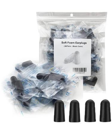 100 Pair Earplugs for Noise Cancelling Ultra Soft Foam Ear Plugs for Sleeping Noise Blocking Earplugs for Study Work Black Color