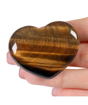 Awards 45 mm large tiger eye heart crystals gemstones gifts for women Reiki healing stones hand flatterer stone for Valentine's Day birthday anniversary mother's day and Thanksgiving day