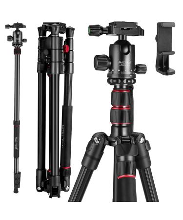 MACTREM 80" Camera Tripod, DSLR Tripod Heavy Duty for Travel, 360  Ball Head Professional Aluminum Tripod & Monopod with Carry Bag Compatible with Canon Nikon Sony Camcorder Phone, 33lb Load 64.5 Inch - Buy Online on GoSupps.com