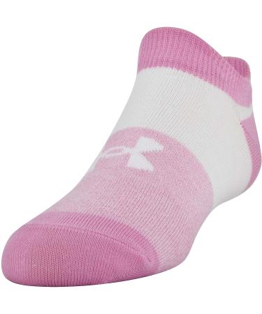 Under Armour Youth Essential 2.0 Lightweight No Show Socks - 6 Pack, Small, Lipstick Pink Assorted - Buy Online on GoSupps.com