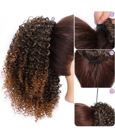 Hair Extensions 8 Inch Short Curly with Drawstring Hairpin Ponytail Afro Ponytail Hair Extension Synthetic Curly Bun for Black Women Hair Pieces For Women (Color : D Size : 8inches) 8inches D - Buy Online on GoSupps.com