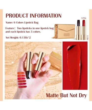 U-Shinein 6 Colors Matte Lipstick Set with Gold Chain - Long-Lasting & Waterproof Lip Makeup Gift - Buy Online on GoSupps.com