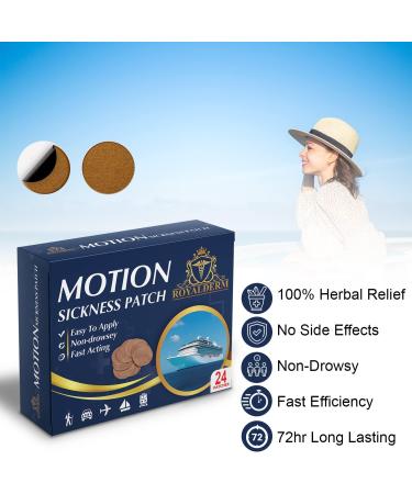 Motion Sickness Patch | Fast Relief from Nausea & Dizziness | 24 Patches for Travel Cruise & Vertigo Relief - Buy Online on GoSupps.com